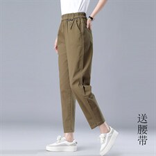 582款休闲弹力百搭裤子中腰加厚2024年秋季，女装休闲裤，秋牧寒烟