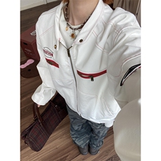 【有货】美式复古机车皮衣外套男高级感立领夹克W195CC-特P72，男装夹克，星座1007（原301D）