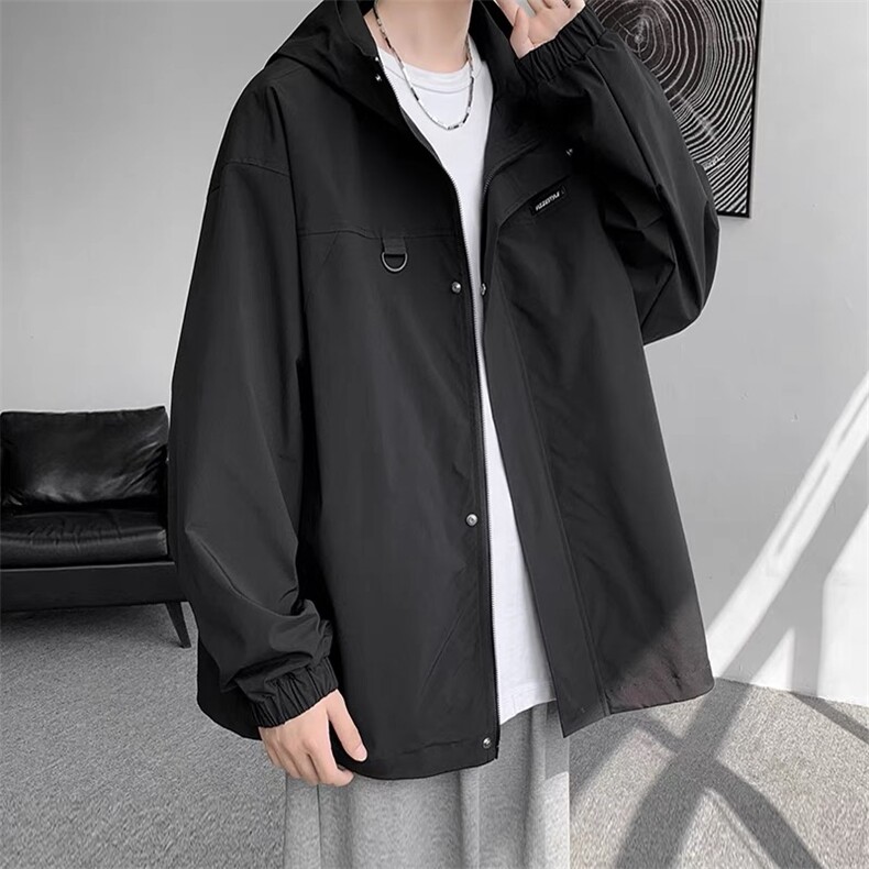 JK8187-P70拼色潮牌冲锋衣工装连帽登山服休闲夹克,男装夹克,星座703