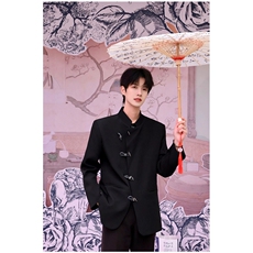 新中式西装外套男设计感风西服高级感立领上衣垫肩XF214，男装西服，星座1116A（原606A-3）