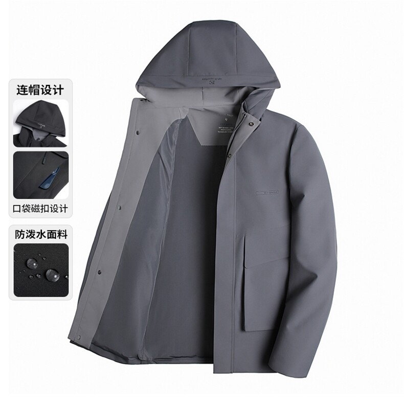 连帽夹克男士春秋季休闲拉链外套运动工装上衣服商务潮流百搭外衣图片