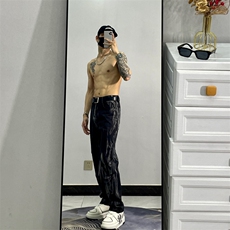 原宿百搭潮流气质夏季简约青春流行潮长裤新款JX1311-P50，男装牛仔裤，星座1109-3