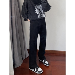 B221 美式ins高街暗黑小众铆钉迷彩牛仔裤LK24386-特P46控78图片