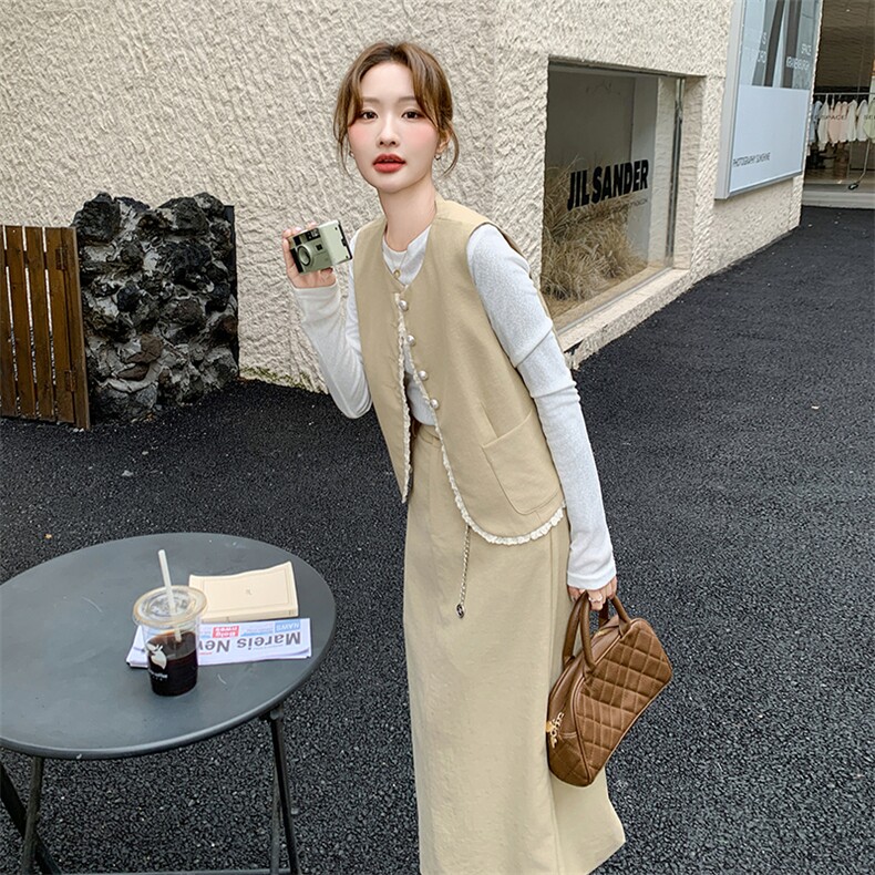 夏季半身裙马甲时尚两件套女图片