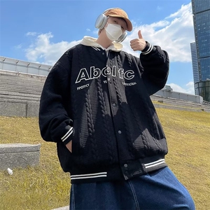 复古麻花棒球服外套男春秋季设计感小众美式休闲情侣夹克 WT43图片