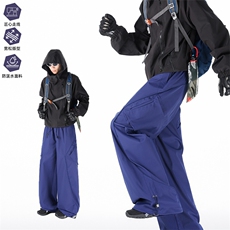 春款美式抽绳伞兵工装裤男女复古宽松休闲速干裤K0267-P50，男装工装外套，星座308B-2