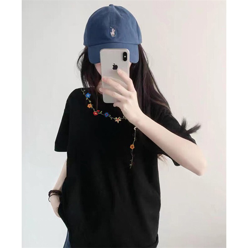 万针全刺绣工艺抖音得物高品质260克重磅纯棉双纱美式高街短袖T恤,男装T恤,电商A486