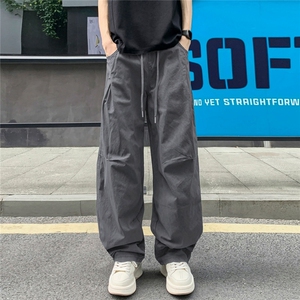 网络图现货 美式工装高腰宽松纯棉垂感直筒加绒阔腿裤JJ79-P58图片