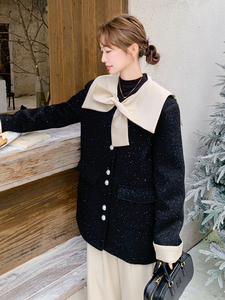 现货小香风蝴蝶节90羽绒服210-6395-P255-K378中长款图片