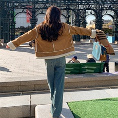 现货24冬装新款加厚超保暖皮毛一体外套P185K288，女装皮草，慧峰