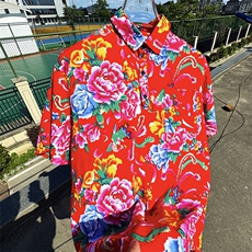 P01男女休闲东北大花大码风民族特色POLO衫T恤衫情侣团队表演，男装T恤，星座115A(原星座507）