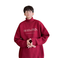 高质量！秋冬季高领毛衣男士加绒加厚翻领针织衫男毛衣FL187-P45，男装针织衫/毛衣，电商B367