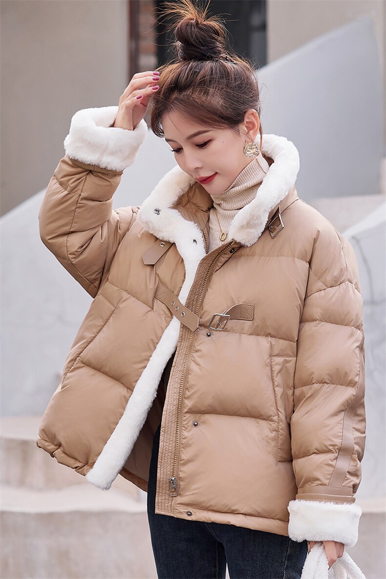 2023冬装新款时尚纯色简约羽绒服上衣,女装羽绒服,众宇琦