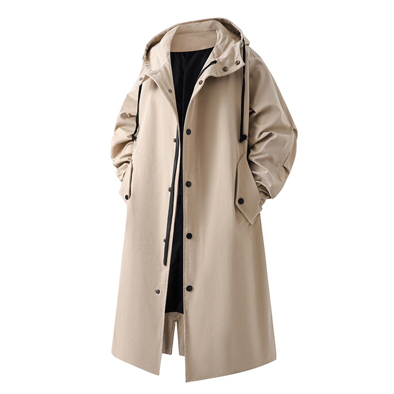 5W件长年冲锋风衣男中长款大衣男F174薄P90加棉P100特价白底B，男装风衣，星座401