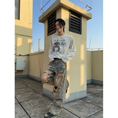涉谷少女长袖T恤衫260G重磅长袖teeD328-CX7706-P29，男装T恤，电商D328