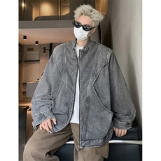 复古牛仔夹克男cleanfit简约高级设计感立领外套J29，男装夹克，星座1116A（原606A-3）