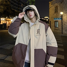 EQ338拼接撞色冬季加厚工装棉衣外套男2024新款棉服，男装棉衣，电商C306-1
