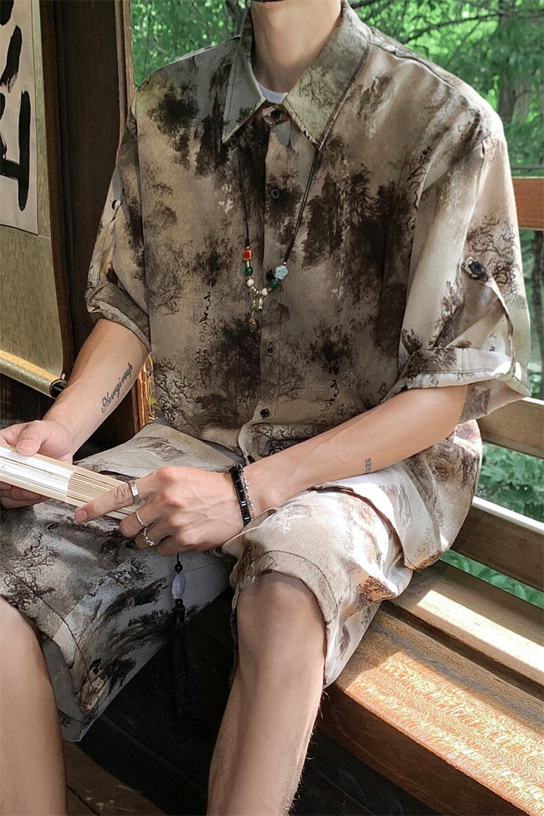 山水套装TZ77823特P50衬衫DCS77824特P30DK77825特P20套装控98,男装衬衫,星座226-1