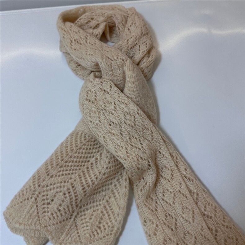 春秋时尚百搭通勤简约镂空围巾，围巾，鑫萬耀羊绒