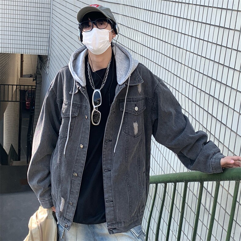 美式牛仔夹克男装秋季高街hiphop港风外套复古潮牌上衣JK556-P75,男装工装外套,星座1103-3