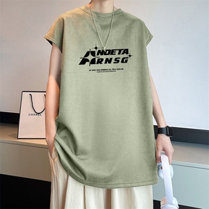 可设48小时发货支持抖音得物来样二开240克重磅美式麂皮绒背心t恤图片