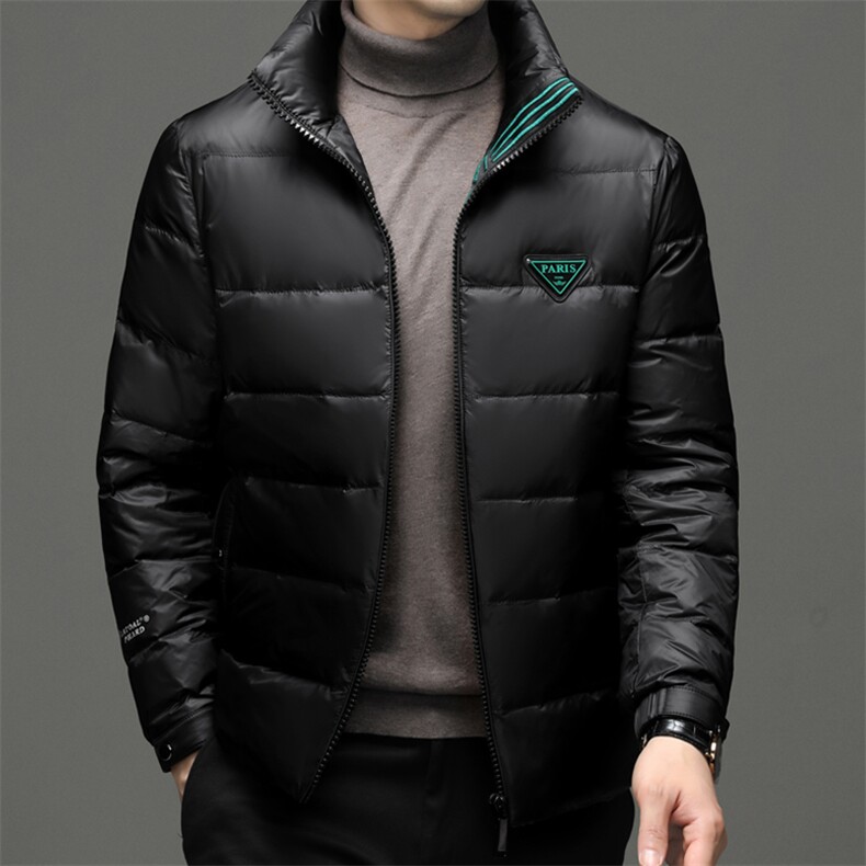 冬季短款羽绒服男装2023年新款中青年男士休闲加厚保暖立领外套,男装羽绒服,电商B212（原钱塘6029）