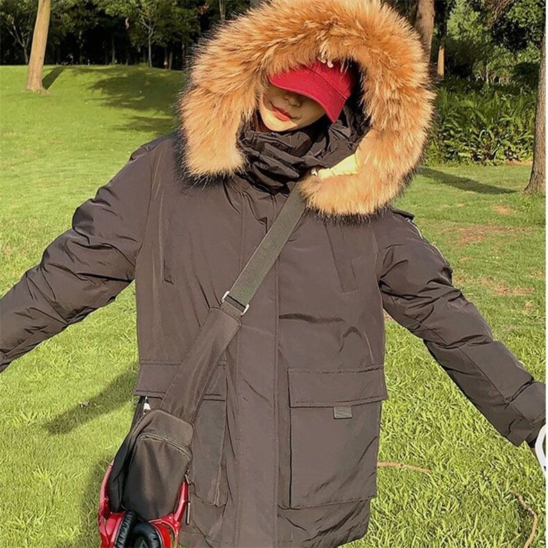 高级感大毛领棉服女2025冬季新款宽松工装棉衣外套bf潮,男装棉衣,星座1210-1