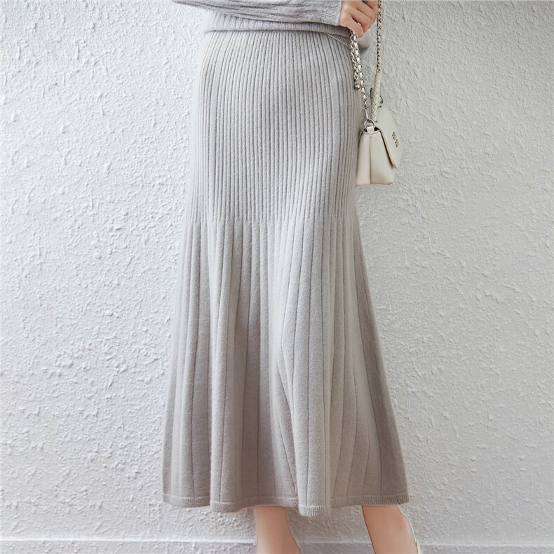 2025年秋季通勤中长款修身半身裙时尚百搭，女装半身裙，绒汀羊绒