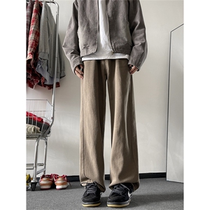 牛仔裤男韩版潮流高街帅直筒复古2024秋季新款ins长裤RK1552-P43图片