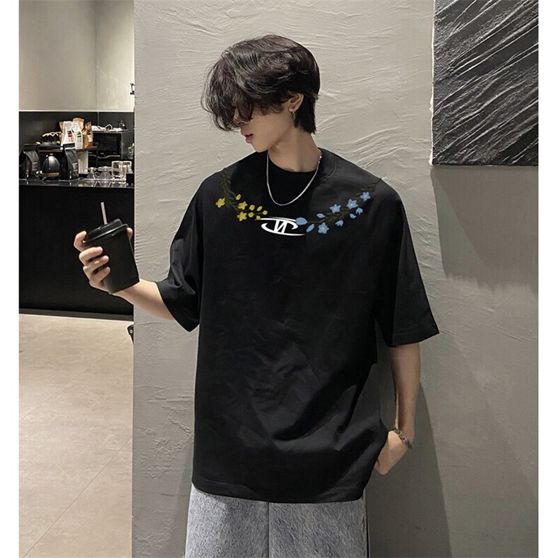 万针全刺绣解构设计260克重磅双纱纯棉高品质美式高街短袖T恤特33图片