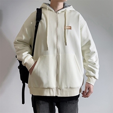 新款男百搭设计感连帽加厚港风白墙针织外套WT3419-P75控108，男装夹克，星座717