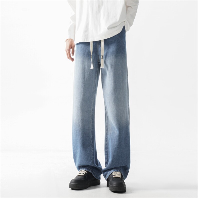 抖音品质秋季潮流新款渐变宽松直筒牛仔裤B315-K5448-P50控68,男装牛仔裤,电商B315