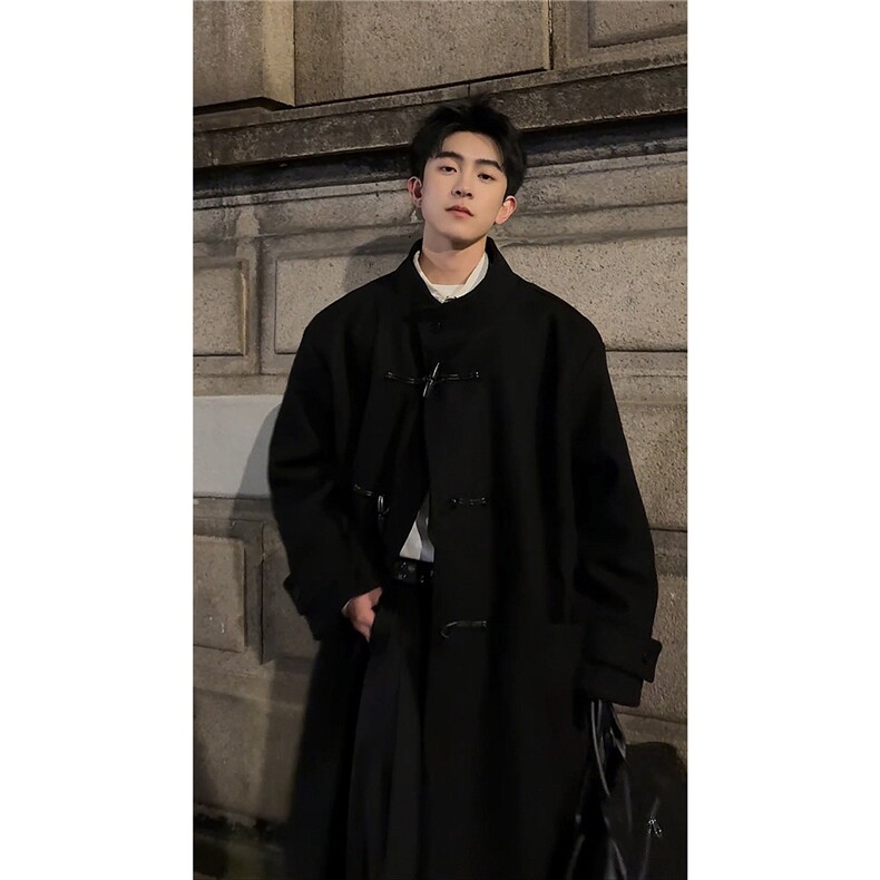 【现货】长款秋冬韩版毛呢大衣宽松高级感潮流外套DY05013P125，男装毛呢大衣，星座1004（原星座815-3）