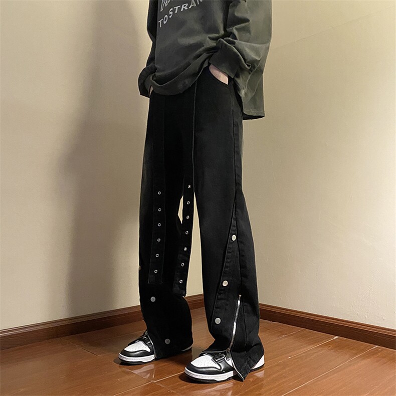 潮流青春流行男简约夏季百搭ins牛仔裤潮长裤日系N04004-P55,男装牛仔裤,星座308B-1