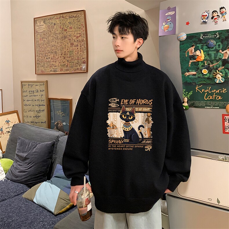 8XL高领毛衣男大码胖子堆堆领打底羊毛衫GM45429-P45加绒款-P65,男装针织衫/毛衣,电商A040
