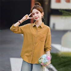 衬衫外套女灯芯绒宽松休闲百搭，女装衬衫，芙芮
