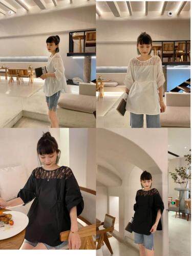 蕾丝拼接小衫，女装，Da.金