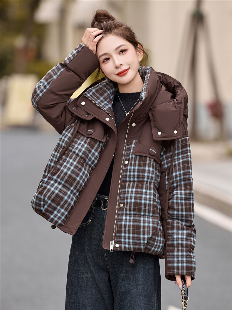 2025年冬季有帽可拆90白鸭绒,女装羽绒服,艾尚靓装