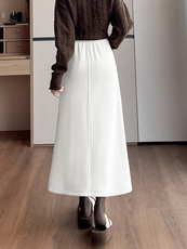 冬季半身裙2025新款高级感包臀一步裙直筒加绒加厚长款卫裙，女装半身裙，云美莎专业女裤-全店现货