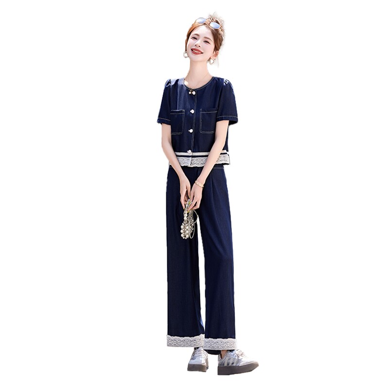 2025年夏装新款时尚潮流牛仔套装,女装套装/套裙,姿萝菲