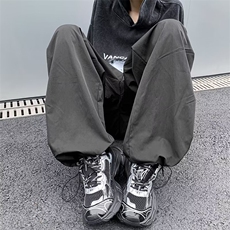 休闲裤男韩版潮流高街帅气束脚裤2024春季ins宽松长裤K4859-P43，男装休闲裤，星座412-2