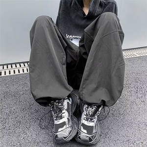 休闲裤男韩版潮流高街帅气束脚裤2024春季ins宽松长裤K4859-P43图片