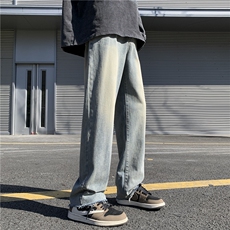 毛边高街潮流痞帅宽松百搭牛仔裤ZK836-P55，男装牛仔裤，星座313A(原308A-2)
