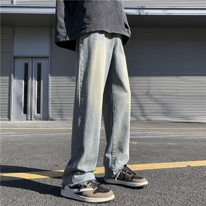 毛边高街潮流痞帅宽松百搭牛仔裤ZK836-P55图片
