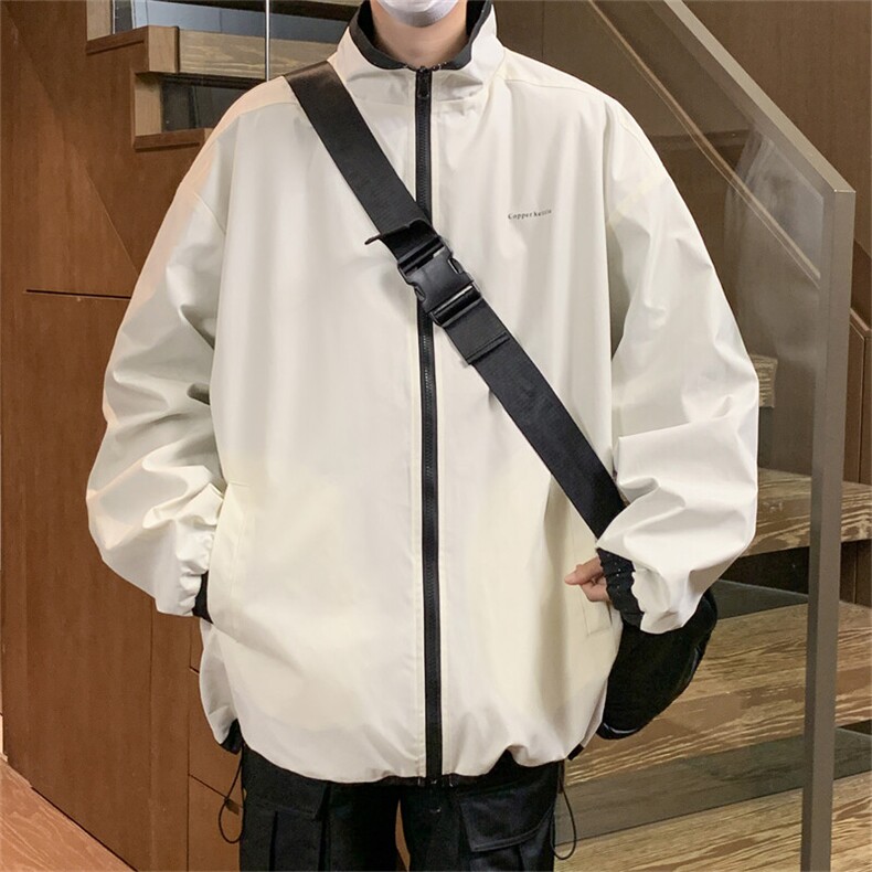 JK9026/P70春装两面穿休闲男外套宽松情侣运动ins百搭夹克两面服，男装夹克，电商A141