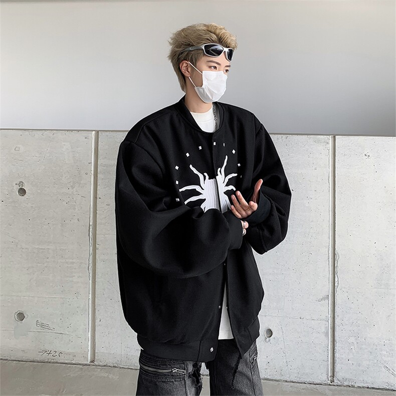 秋季新款港风美式龙凤尼全刺绣字母立领棒球服夹克insJK1299-P65,男装夹克,星座313A(原308A-2)
