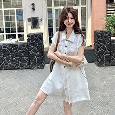 巨好看白色工装风衬衫连体裤女夏2025新款小个子爆款高级感连衣裤，女装休闲裤，维壹
