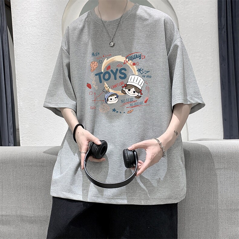 华夫格t恤男短袖男大码五分袖大皂风HT73385-P22,男装T恤,电商A040