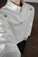 美式刺绣连帽卫衣男女同款秋冬季高级感cleanfit外套宽松潮牌上衣，女装短外套，电商B319