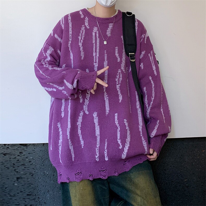 M182/P65新款个性设计感毛衣男百搭潮流打底衫男士圆领针织衫外套,男装T恤,电商基地A050